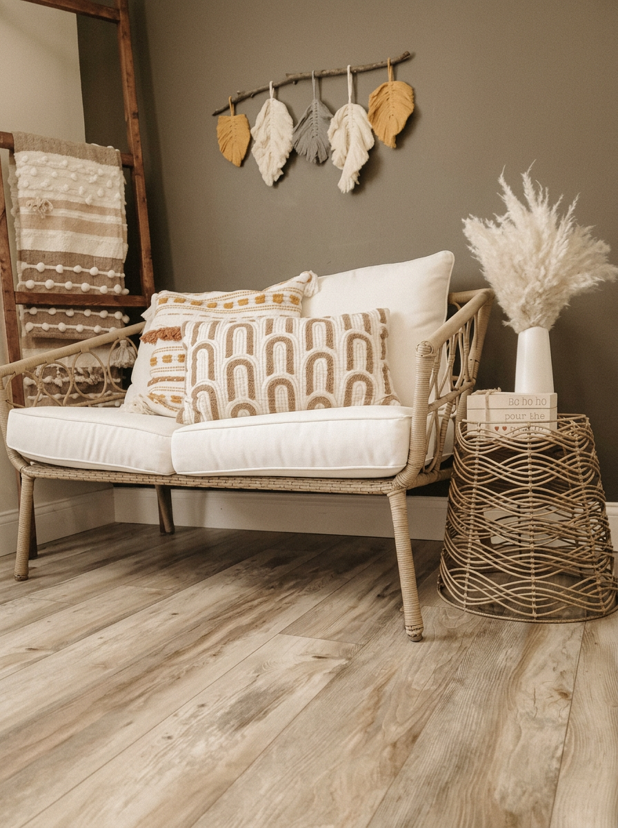 The waiting lounge with soft cream chairs and natural light